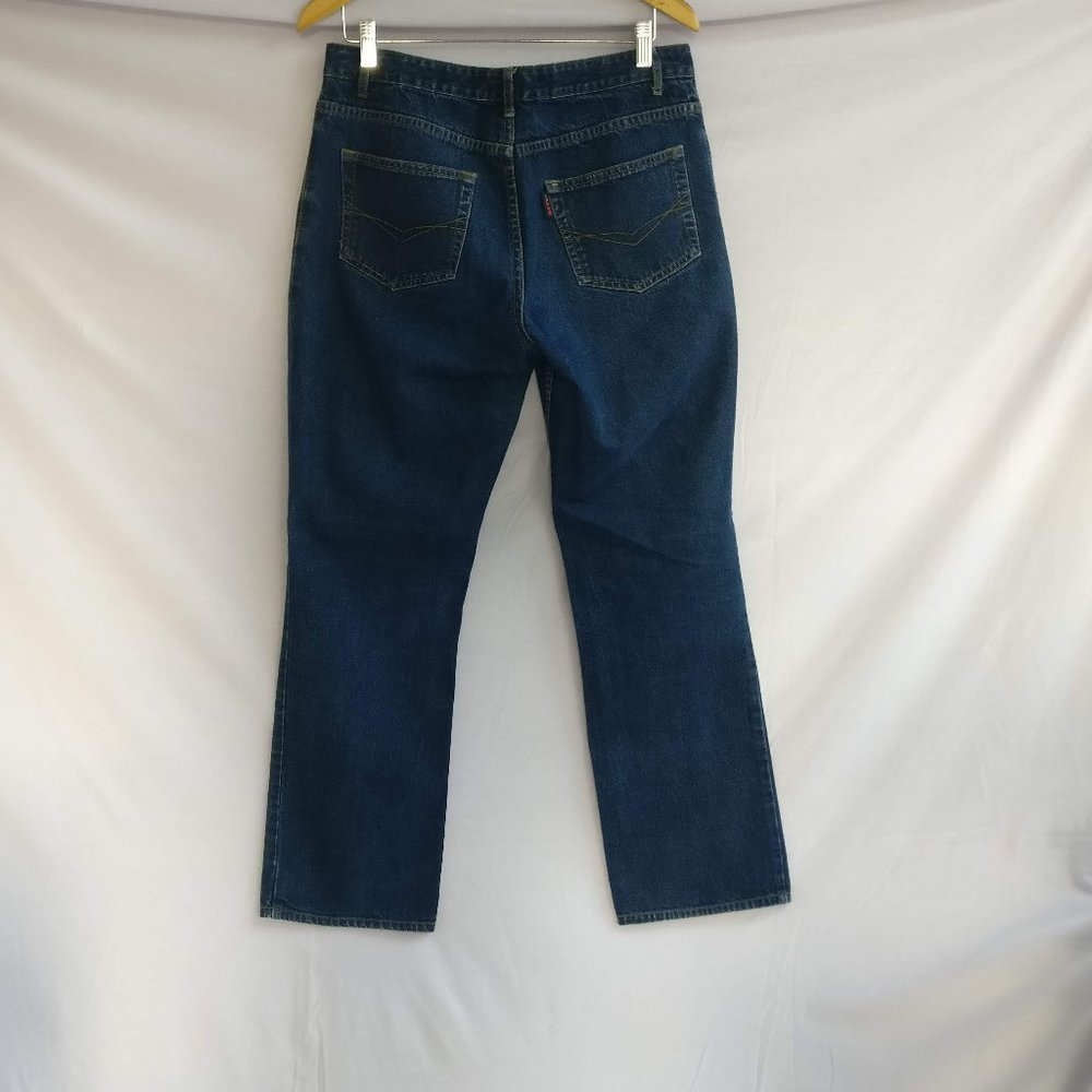 Vintage 90s Straight Leg blue darkwash jeans Non stretch/100%Soft Cotton size 31